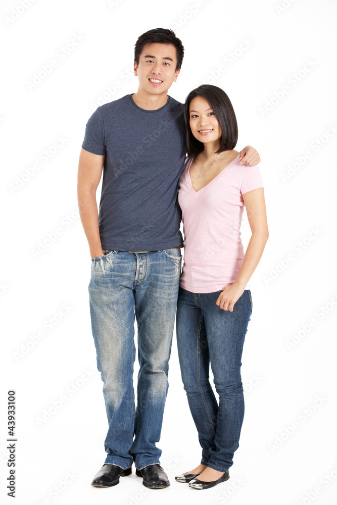 Full Length Studio Shot Of Chinese Couple Full Length Studio Shot Of Chinese Couple