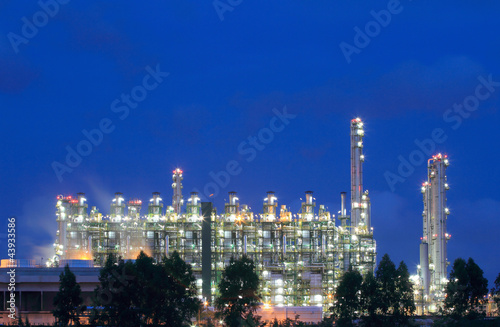 Oil refinery at twilight  Map Ta Phut Industrial Estate Rayong T