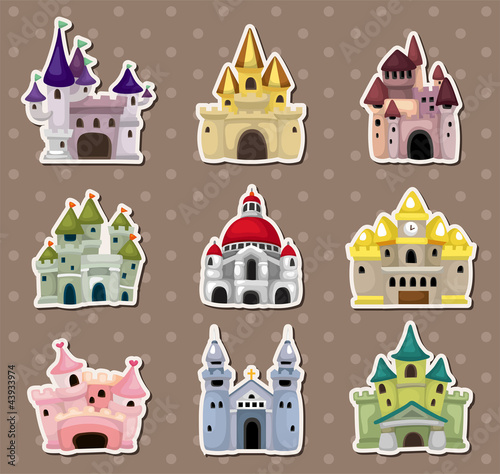 cartoon Fairy tale castle stickers