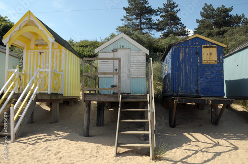Beach huts on Holkham sands, North Norfolk