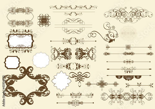 calligraphic vector design elements and page decoration