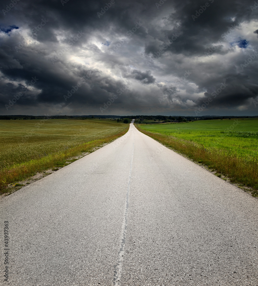 Empty countryside road