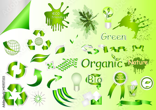 Ecological nature labels and symbols vector set