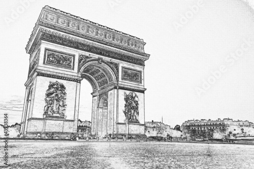filter effect photo of Arc De Triomphe, Paris, France