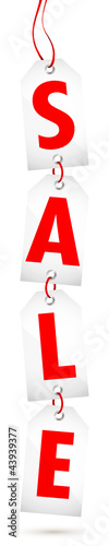 4 Hangtags Among Each Other "SALE" White/Red