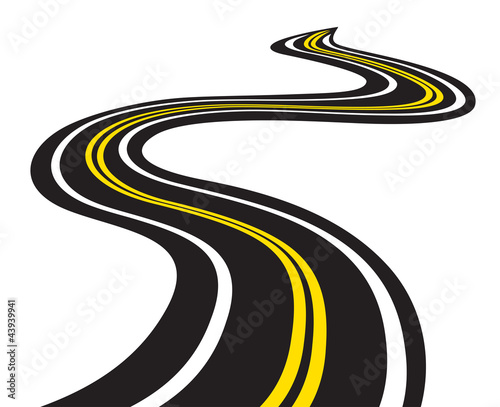 Winding trace road