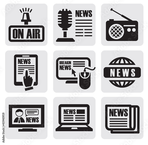 newspaper media icons