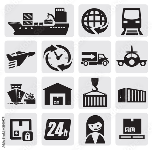 shipping and cargo icons