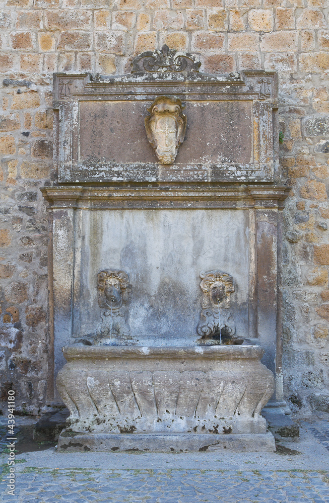 Monumental fountain. Tuscania. Lazio. Italy. Monumental fountain. Tuscania. Lazio. Italy.
