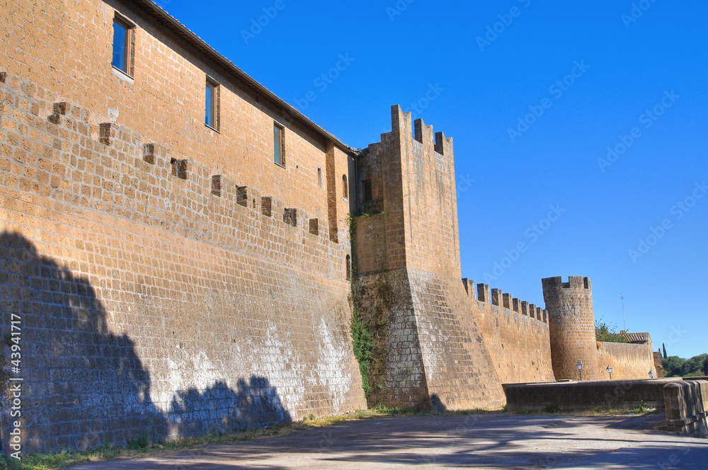 Fortified walls. Tuscania. Lazio. Italy.