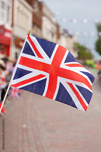 UK nation flags over nice sky