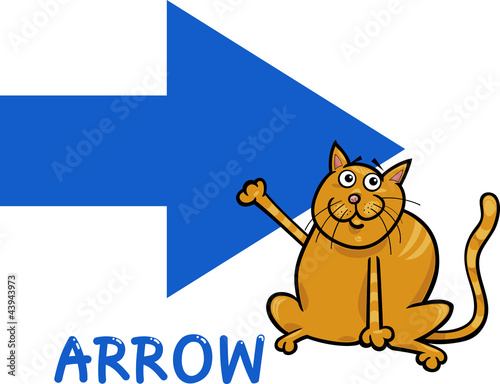 arrow shape with cartoon cat