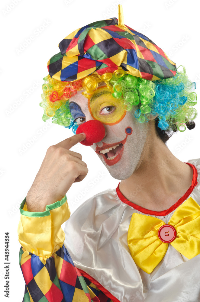 Funny clown on the white Funny clown on the white