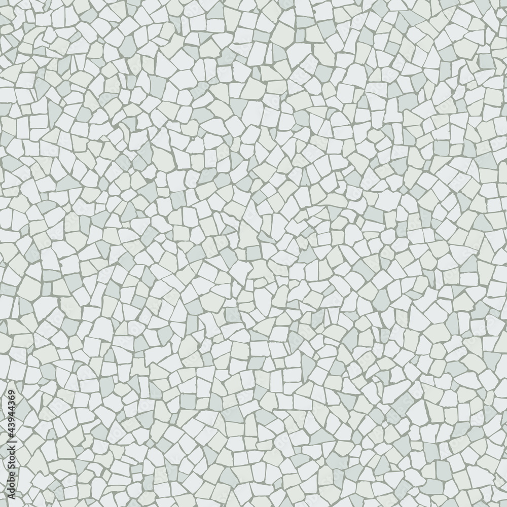 Broken tiles mosaic (trencadis) white seamless pattern