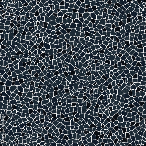 Broken tiles black seamless pattern
