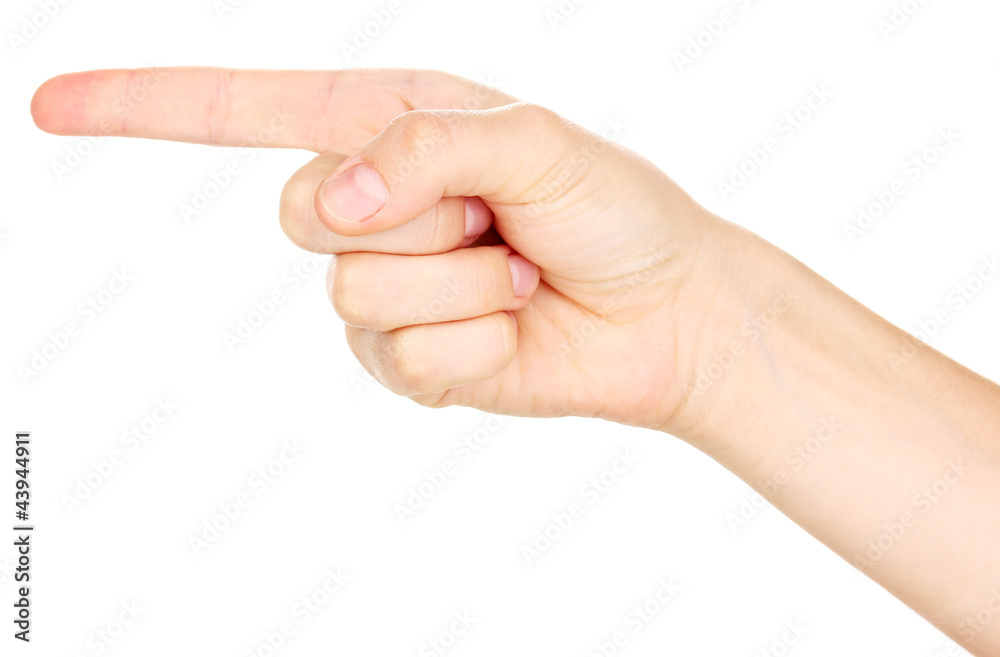 Hand making sign isolated on white Hand making sign isolated on white