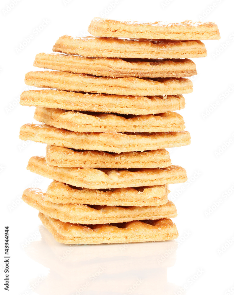 Sweet cookies in stack isolated on white Sweet cookies in stack isolated on white