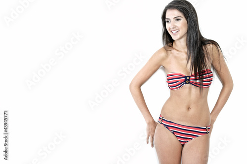 Woman in bikini smiling