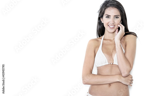 Woman in bikini smiling