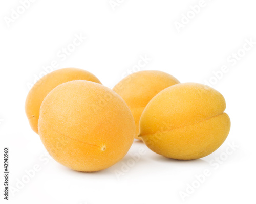 Apricots on white