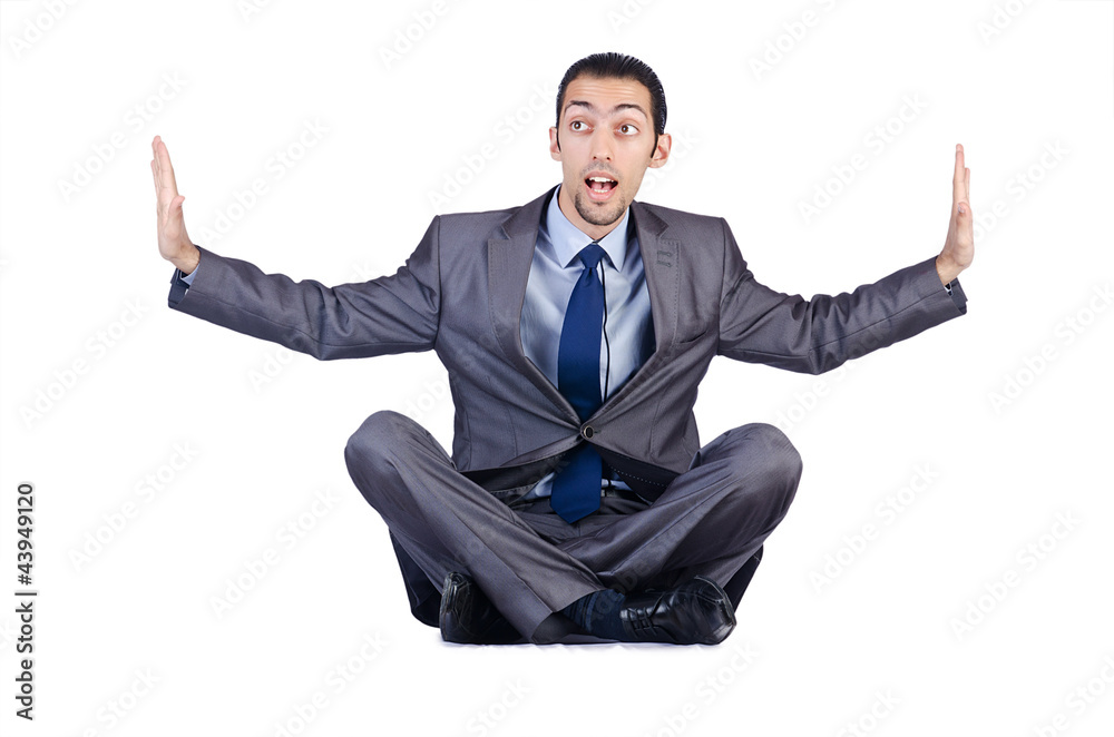 Businessman posing for conceptual photo Businessman posing for conceptual photo