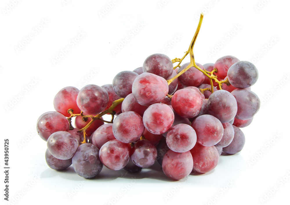 bunch of red grapes isolated