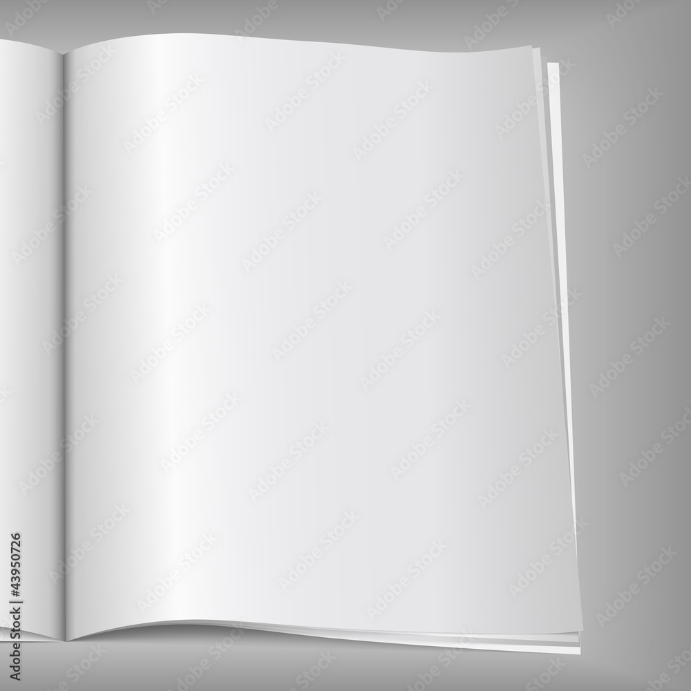 Close-up of blank magazine page