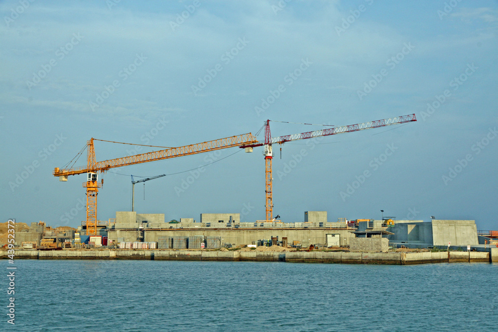 work during the construction of MOSE dam in Venice work during the construction of MOSE dam in Venice