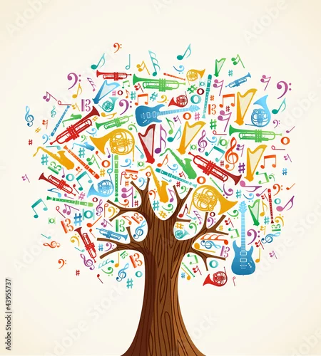 Obraz Abstract musical tree made with instruments