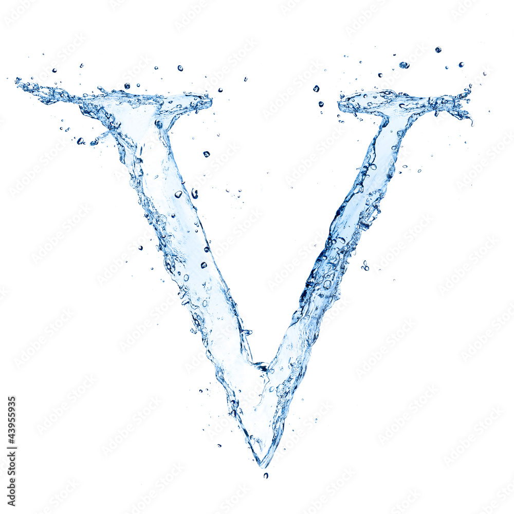 Water splashes letter 