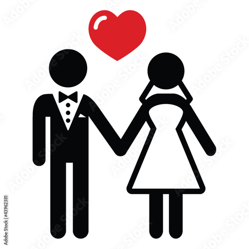Wedding married couple icon