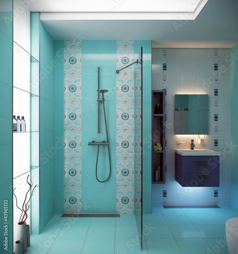 blue bathroom design photo