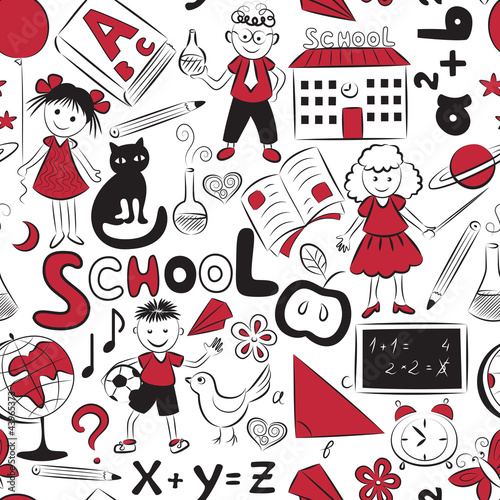 Bright pattern with school theme