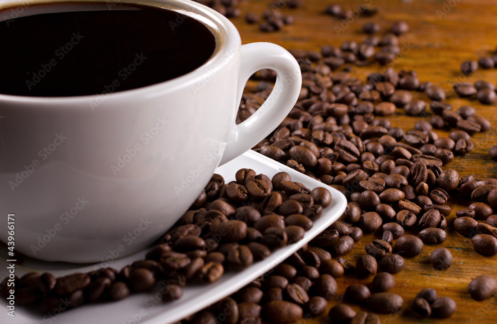 Fototapeta premium closeup view of coffee cup