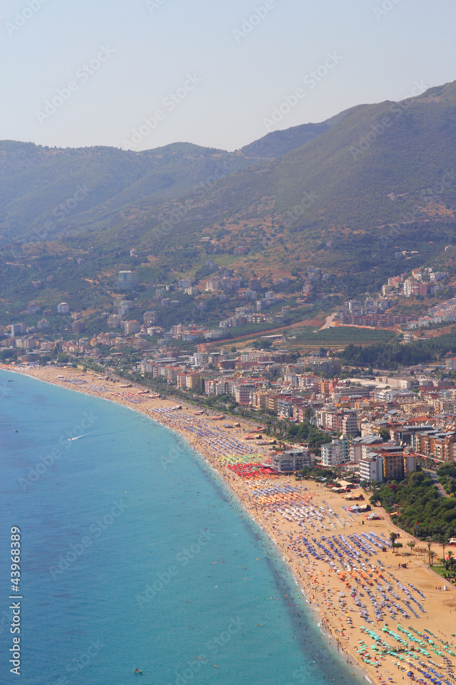 View of the coastline in Alanya