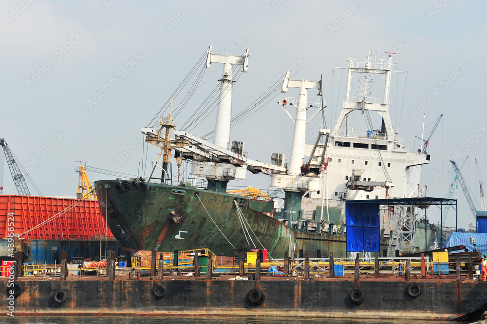 Ship In Repair Yard, Ship Building Industry