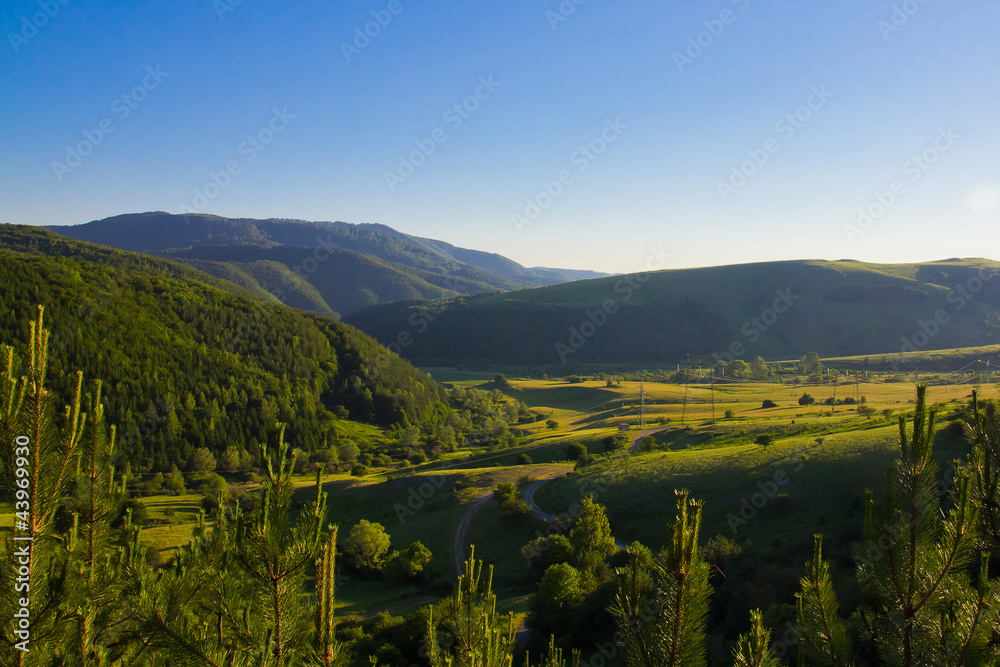 Naklejka premium Koprivshtitsa green valley