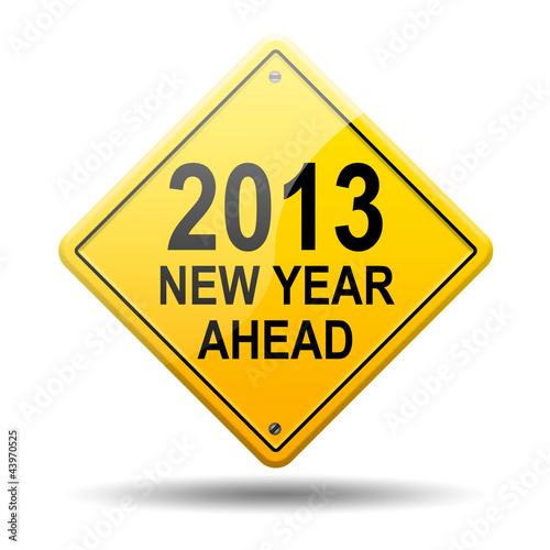 Wallpaper Mural Señal amarilla 2013 NEW YEAR AHEAD Torontodigital.ca