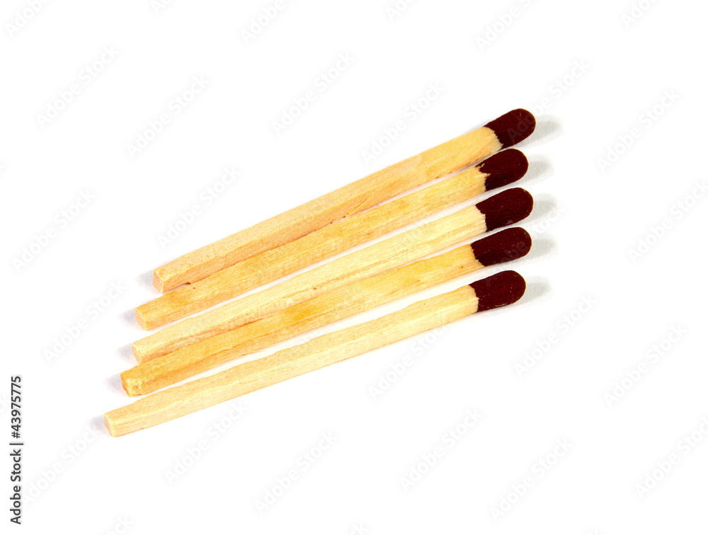 Group of matchstick on white