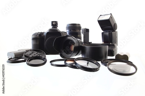 Fotoausrüstung eines Amateurfotografen