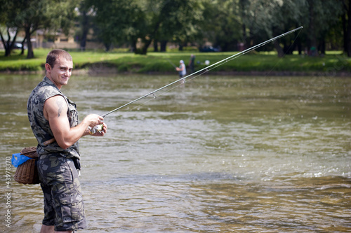 An angler fishing for some big freshawater chub
