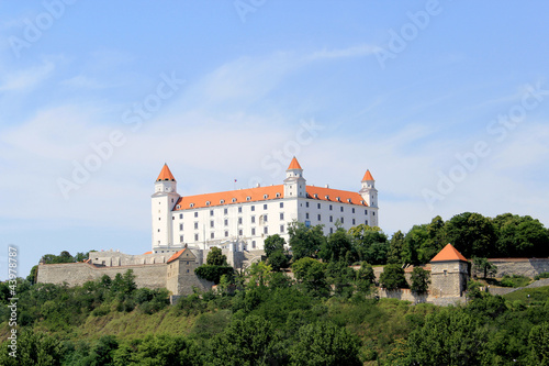 Bratislava castle situated on a plateau above Danube river