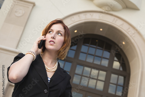 Young Businesswoman On Cell...