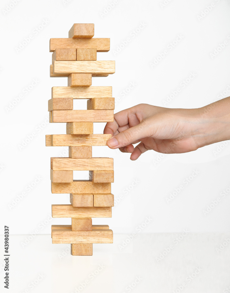 Tower Game with a Wooden Tower Game with a Wooden
