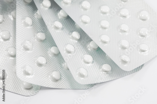 white color pills in strips