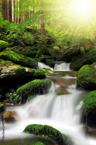 Waterfall in National park Sumava Czech Republic Europe