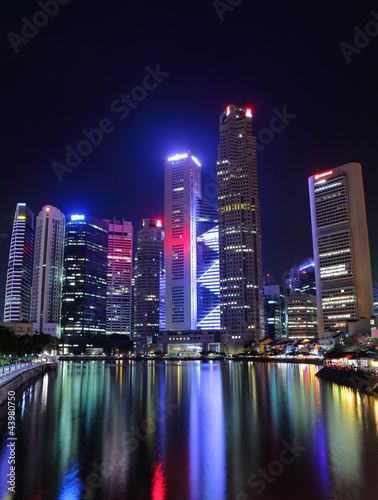 Singapore city skyline at night