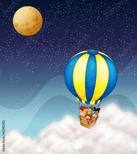 kids in hot air balloon