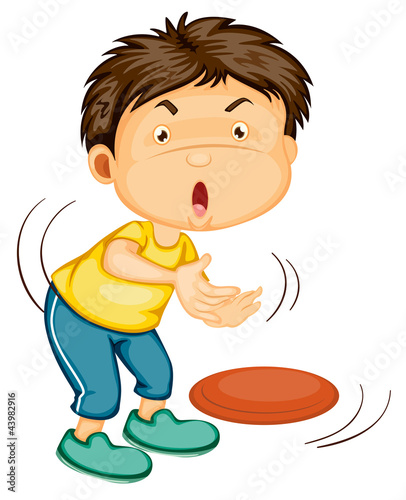 a boy playing disc