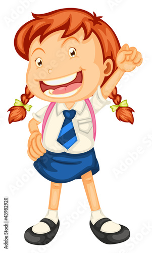 a girl going to school